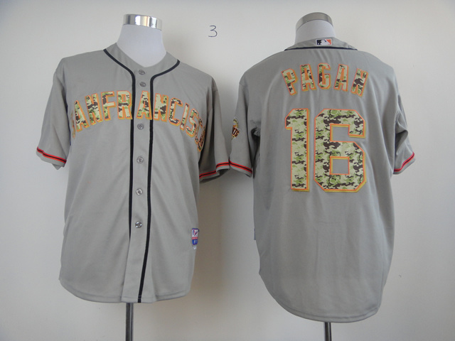 Men San Francisco Giants #16 Pagan Grey Camo MLB Jerseys